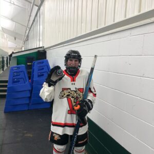 Student Summer Combe after her first Vermont Academy goal